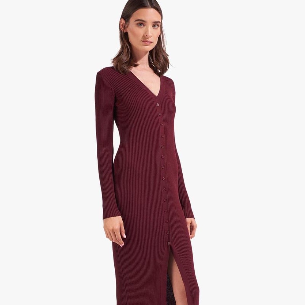 Staud Shoko Dress Merlot